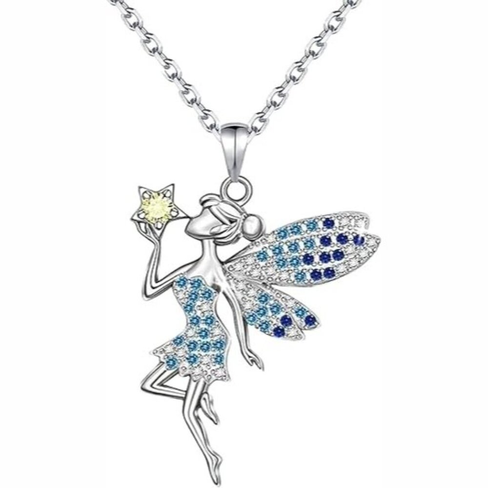 Cute Elf Crystal Pendant Necklace